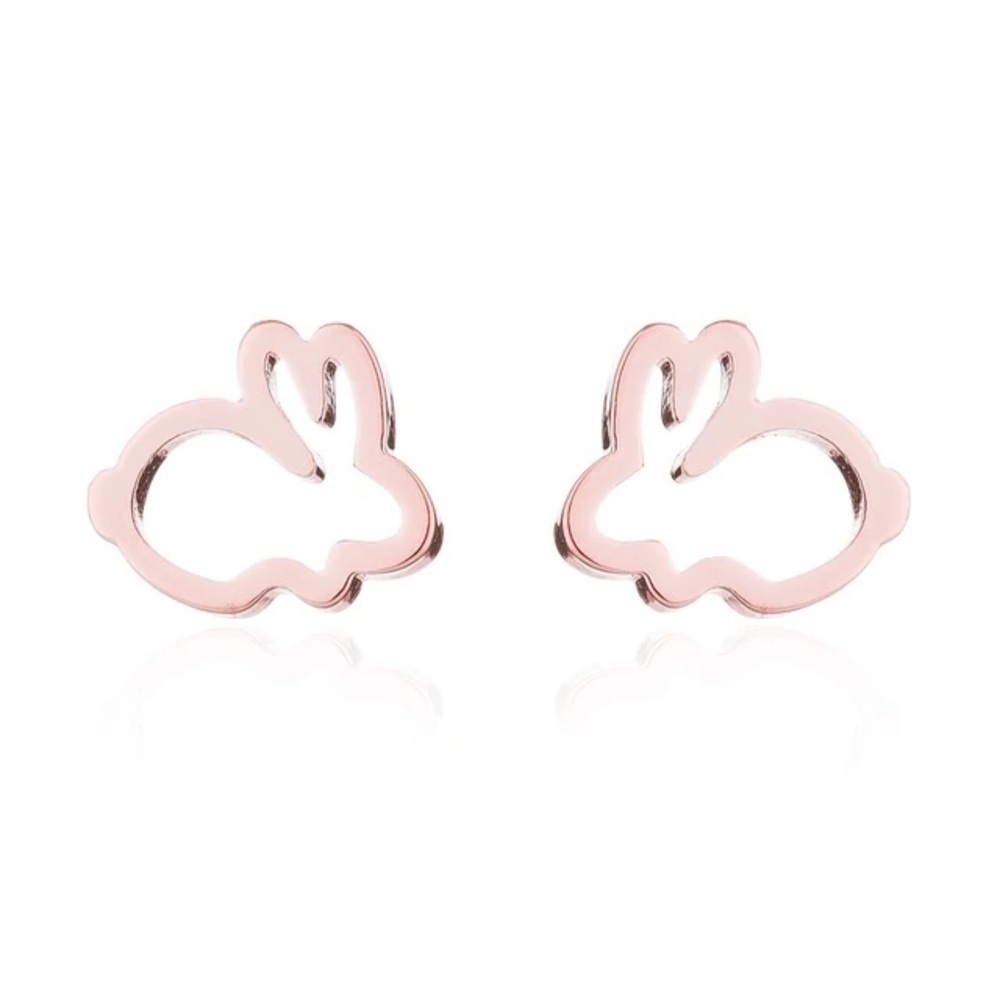 Pink Bunny Stud stainless steel Earrings